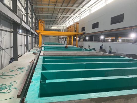 横型アルマイトラインシステム処理 手動ラッキング方式