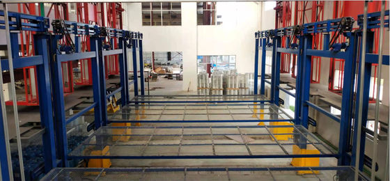 力は陽極酸化ライン プロセス横の陽極酸化処理ラインを自動化した