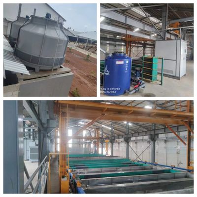 良い値段 工業級アルミプロファイルのアノジス処理ライン 150T/M容量 8-12μmフィルム厚さと6500mm最大プロファイルの長さ オンライン